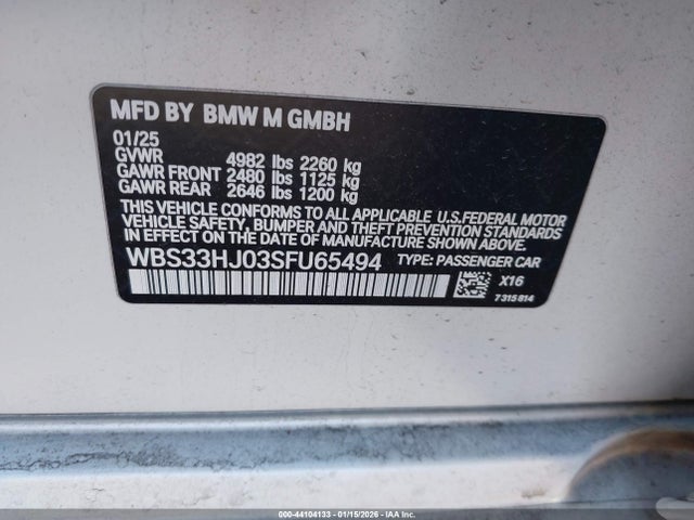 WBS33HJ03SFU65494 BMW M3 Competition Xdrive