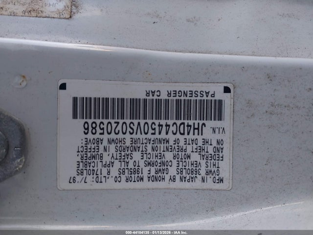 1997 ACURA INTEGRA JH4DC4450VS020586 Photo 8