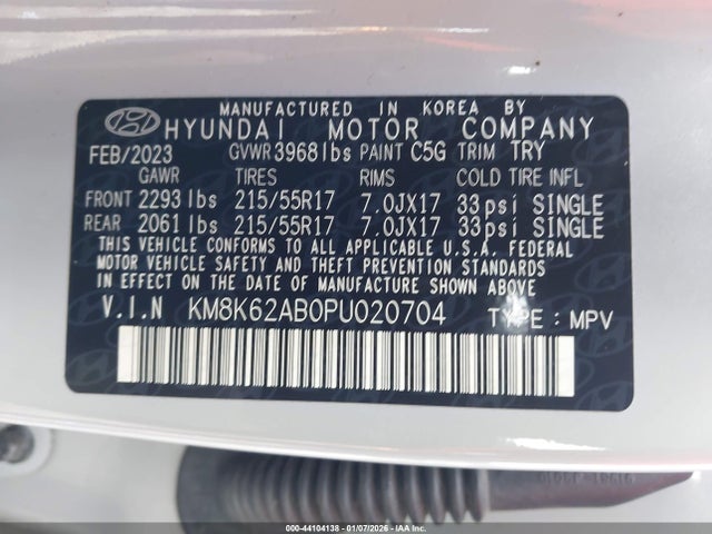 KM8K62AB0PU020704 Hyundai Kona Sel