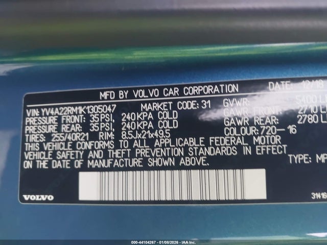 2019 VOLVO XC60 YV4A22RM1K1305047 Photo 8