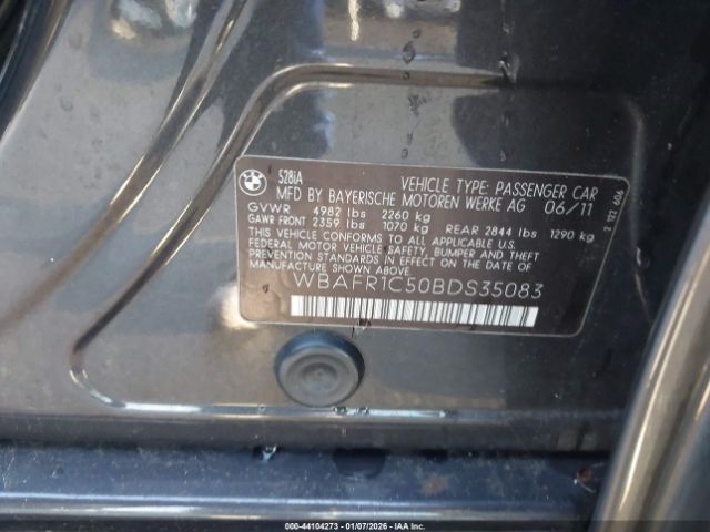 2011 BMW 528I WBAFR1C50BDS35083 Photo 8