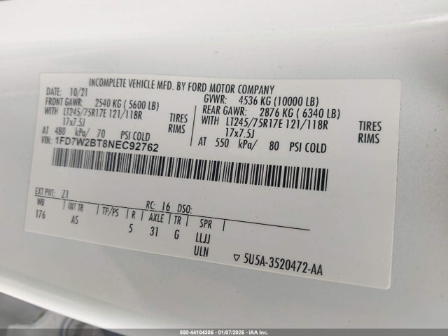 Ford F-250 2022 1FD7W2BT8NEC92762 Image 9