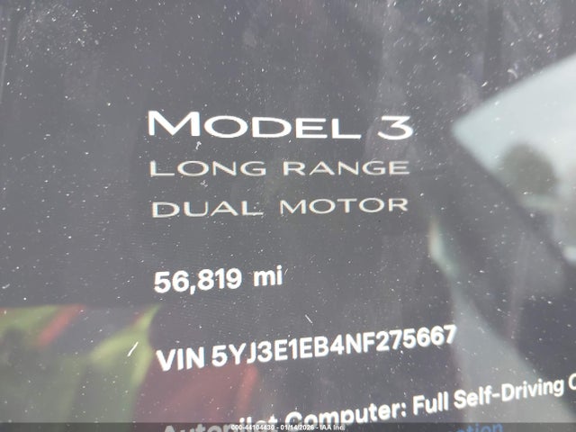 2022 TESLA MODEL 3 5YJ3E1EB4NF275667 Photo 6