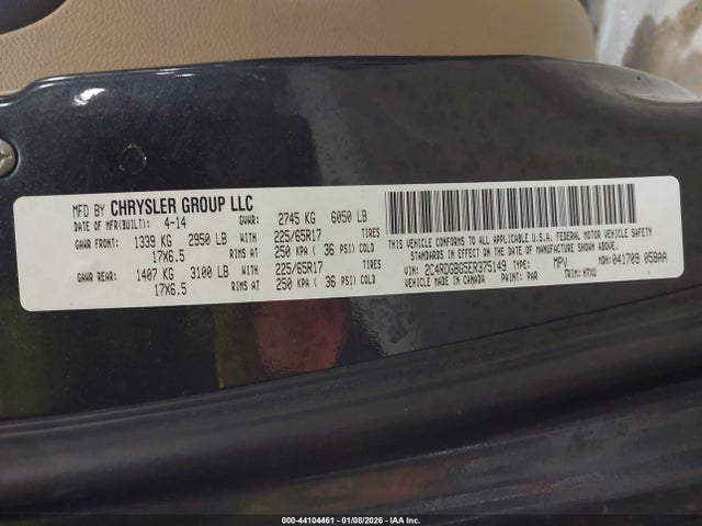 Aukcja sprzedaży 2014 Dodge Grand Caravan Se, vin: 2C4RDGBG5ER375149, numer aukcji: 44104461