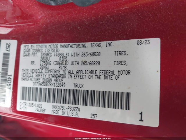 2024 TOYOTA TUNDRA 5TFNA5DB7RX132849 Photo 8