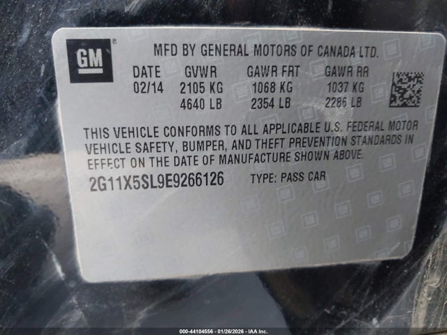 2G11X5SL9E9266126 Chevrolet Impala 1fl
