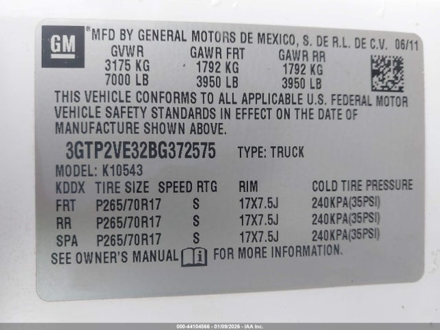 2011 GMC SIERRA 1500 3GTP2VE32BG372575 Photo 8