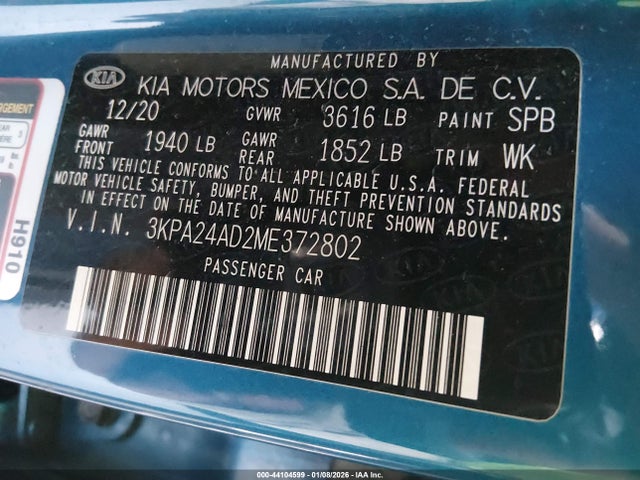 2021 KIA RIO 3KPA24AD2ME372802 Photo 8