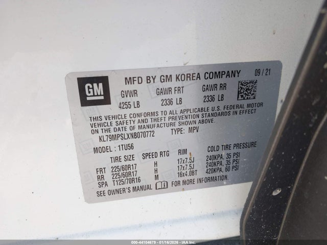 2022 CHEVROLET TRAILBLAZER KL79MPSLXNB070772 Photo 8