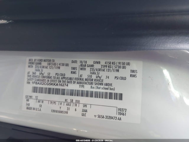 Ford Transit-350 Xlt 2019 1FBAX2CG5KKA16274 Image 9