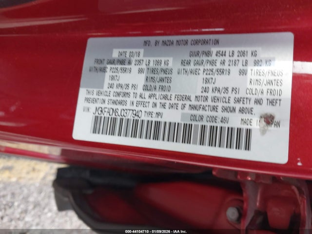Mazda Cx-5 Grand Touring 2018 JM3KFADM8J0377940 Image 9
