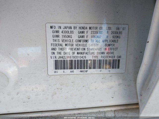 2008 ACURA TSX JH4CL96878C010426 Photo 8