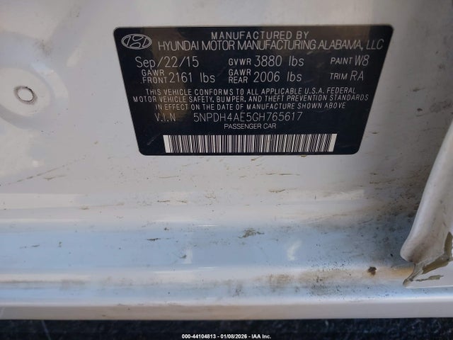 Hyundai ELANTRA SE 2016 5NPDH4AE5GH765617 Image 9