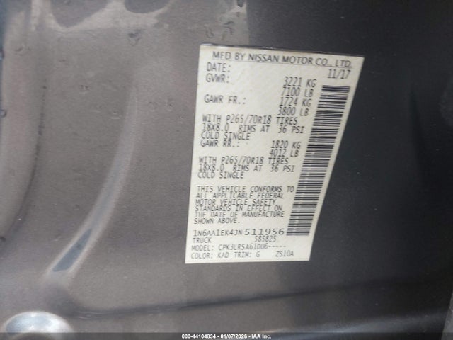 2018 NISSAN TITAN 1N6AA1EK4JN511956 Photo 8