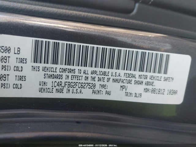 1C4RJFBG2FC627520 Jeep Grand Cherokee Limited