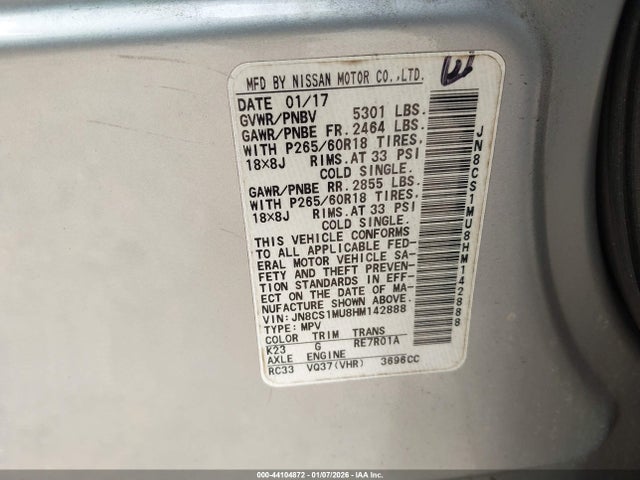 2017 INFINITI QX70 JN8CS1MU8HM142888 Photo 8