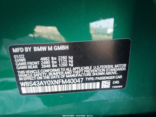 2022 BMW M3 WBS43AY0XNFM40047 Photo 8