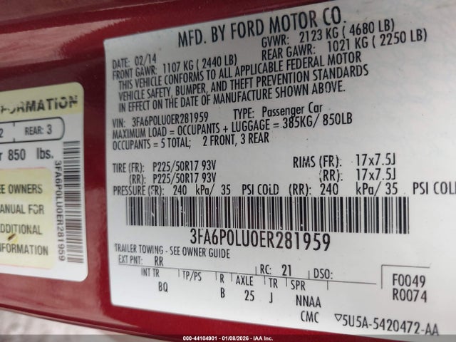 Ford Fusion Hybrid Se 2014 3FA6P0LU0ER281959 Image 9