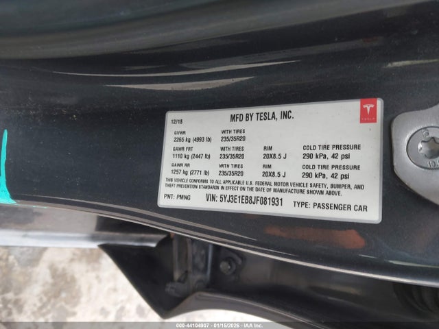 2018 TESLA MODEL 3 5YJ3E1EB8JF081931 Photo 8