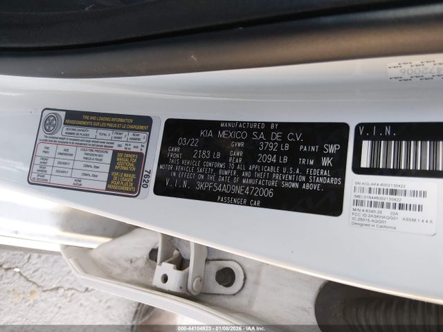 3KPF54AD9NE472006 KIA Forte Gt-line