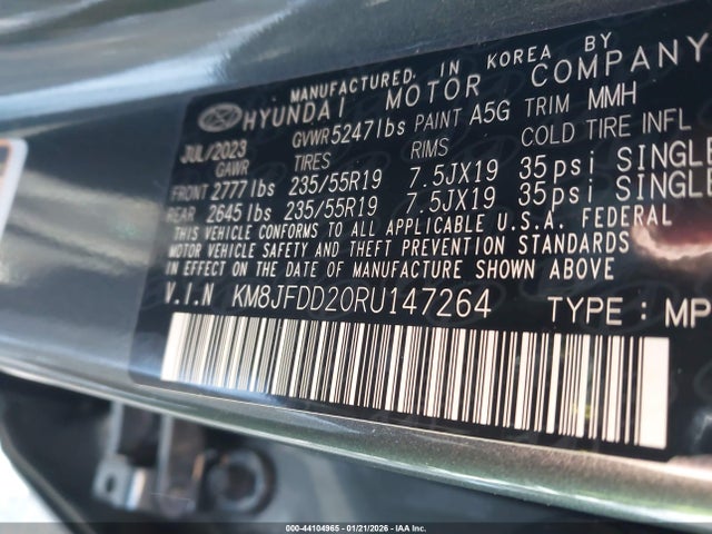 KM8JFDD20RU147264 Hyundai Tucson Plug-in Hybrid Limited