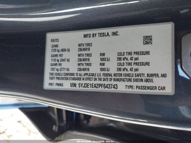 2023 TESLA MODEL 3 5YJ3E1EA2PF643743 Photo 8
