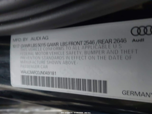 2018 AUDI A6 WAUC8AFC0JN049181 Photo 8