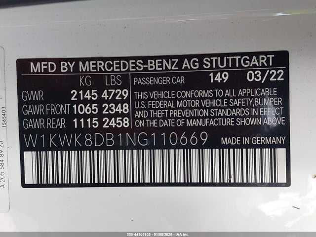 2022 MERCEDES-BENZ C 300 W1KWK8DB1NG110669 Photo 8