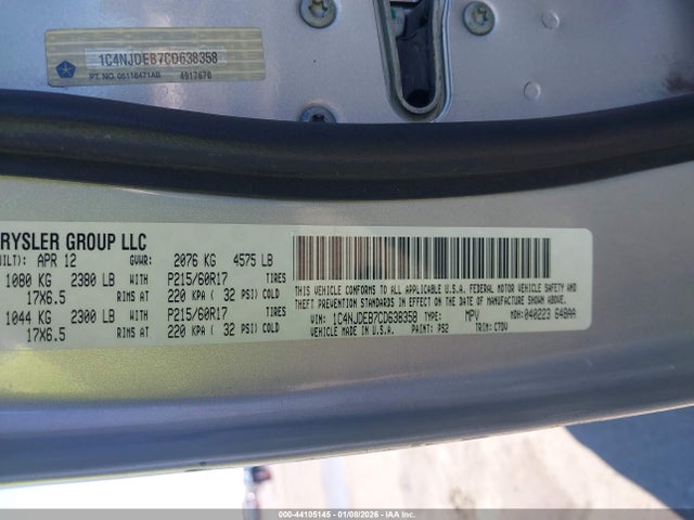 2012 JEEP COMPASS 1C4NJDEB7CD638358 Photo 8