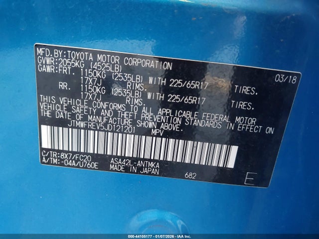 Toyota Rav4 Xle 2018 JTMWFREV5JD121201 Image 9