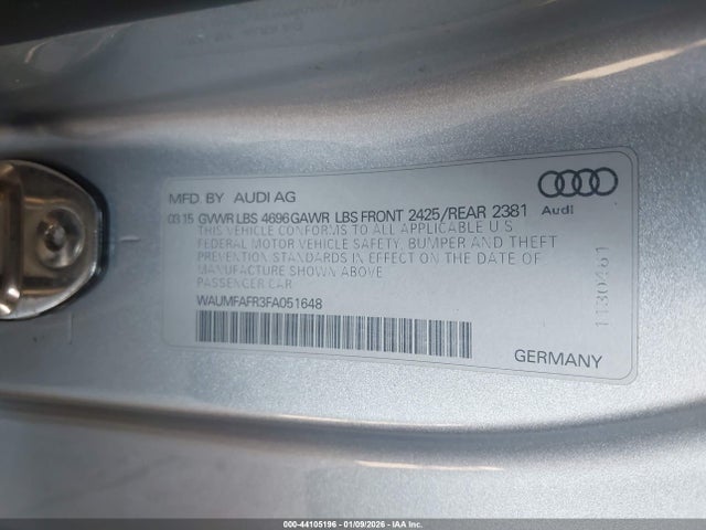 Продаж на аукціоні авто 2015 Audi A5 2.0t Premium, vin: WAUMFAFR3FA051648, номер лоту: 44105196