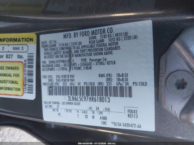 Lincoln MKZ SELECT 2017 3LN6L5C97HR618013 Image 9