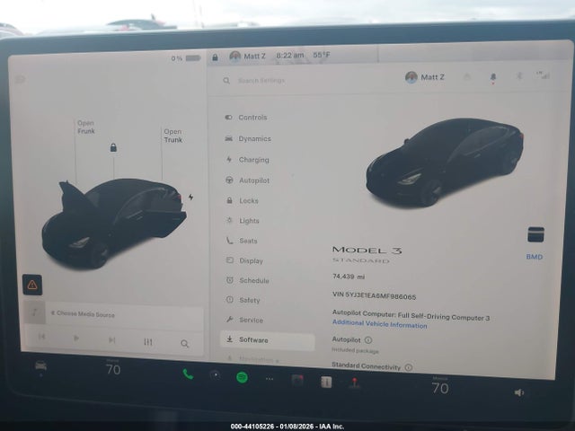 5YJ3E1EA6MF986065 Tesla Model 3 Standard Range Plus Rear-wheel Drive