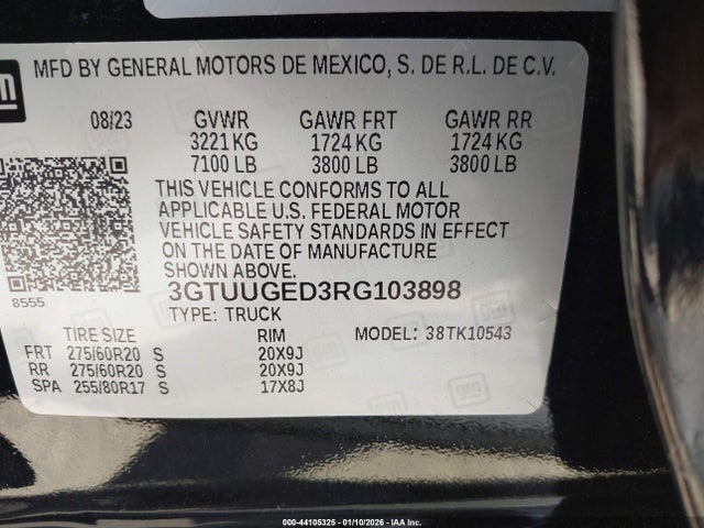 3GTUUGED3RG103898 GMC Sierra 1500 4wd Short Box Denali