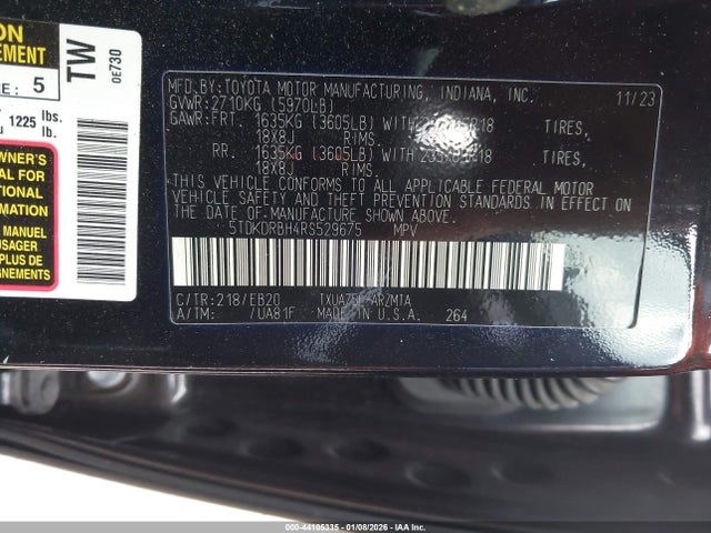 2024 TOYOTA HIGHLANDER 5TDKDRBH4RS529675 Photo 8