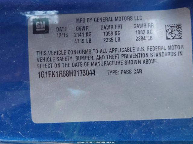 2017 CHEVROLET CAMARO 1G1FK1R68H0173044 Photo 8