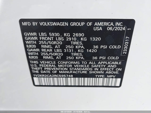 2024 VOLKSWAGEN ATLAS 1V2KR2CA2RC595748 Photo 8