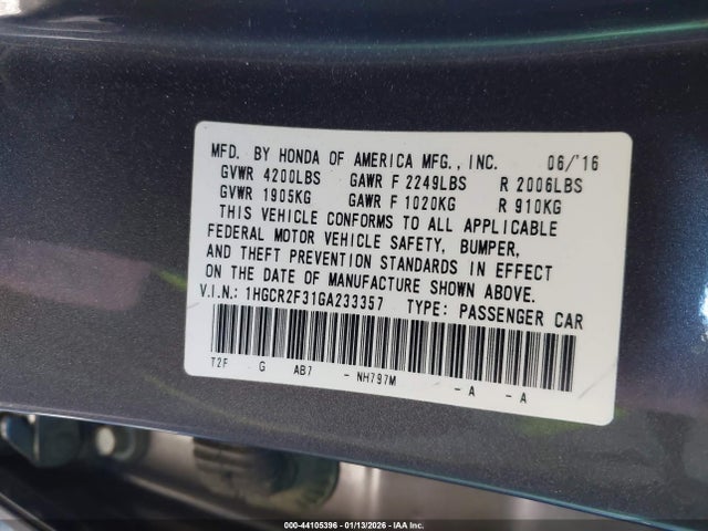 1HGCR2F31GA233357 Honda ACCORD LX