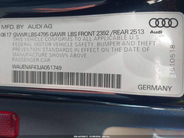 2018 AUDI A4 WAUENAF43JA051749 Photo 8