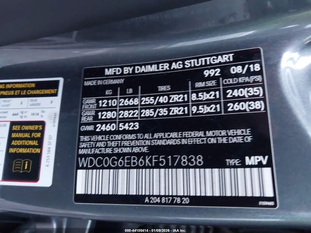 WDC0G6EB6KF517838 Mercedes-Benz Amg Glc 43 4matic