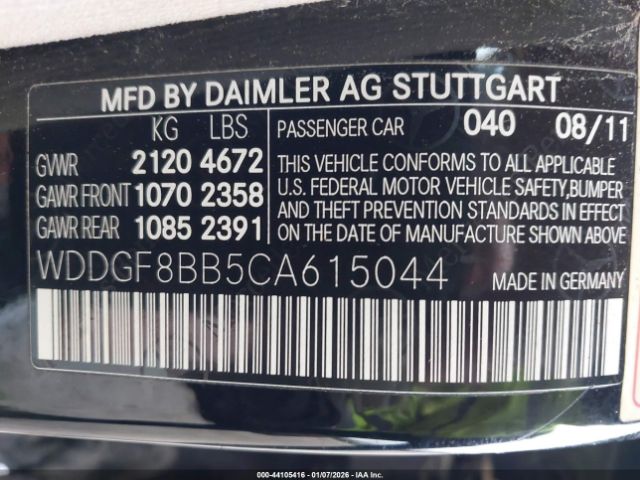 2012 MERCEDES-BENZ C 300 WDDGF8BB5CA615044 Photo 8