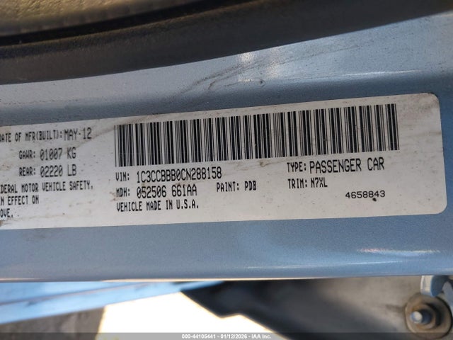 44105441 :رقم المزاد ، 1C3CCBBB0CN288158 vin ، 2012 Chrysler 200 Touring مزاد بيع