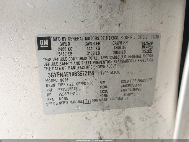 2011 CADILLAC SRX 3GYFNAEY9BS572156 Photo 8