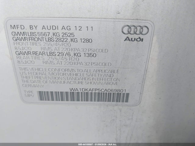 2012 AUDI Q5 WA1DKAFP5CA069801 Photo 8