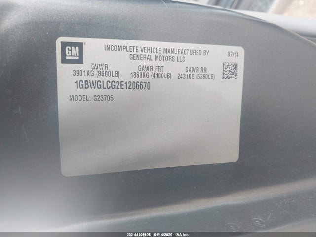 Продажа на аукционе авто 2014 Chevrolet Express 2500 Upfitter, vin: 1GBWGLCG2E1206670, номер лота: 44105606