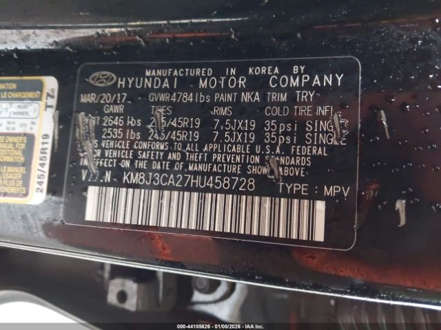 2017 HYUNDAI TUCSON KM8J3CA27HU458728 Photo 8