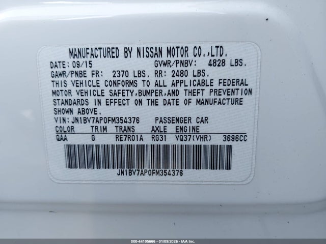JN1BV7AP0FM354376 Infiniti Q50