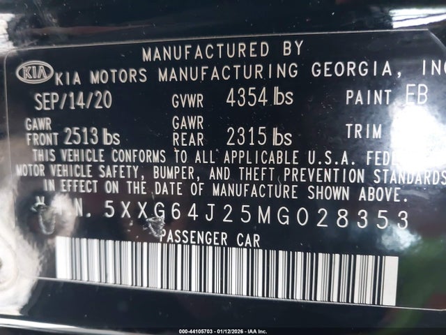 5XXG64J25MG028353 KIA K5 Gt-line