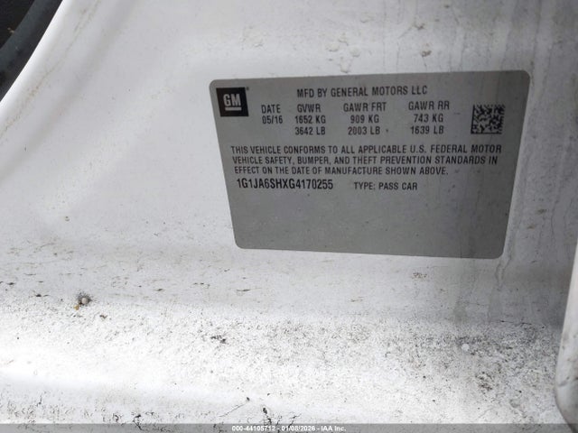 1G1JA6SHXG4170255 Chevrolet Sonic Ls Auto