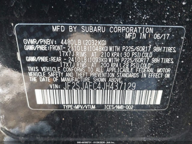 Subaru Forester 2.5i Premium 2018 JF2SJAEC4JH437129 Image 9